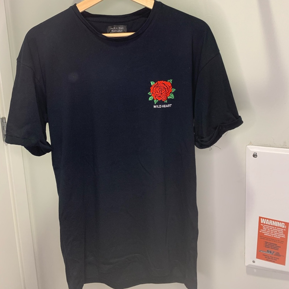 Small Embroidered Zara Fashion T-shirt